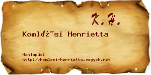 Komlósi Henrietta névjegykártya