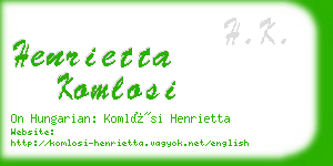 henrietta komlosi business card